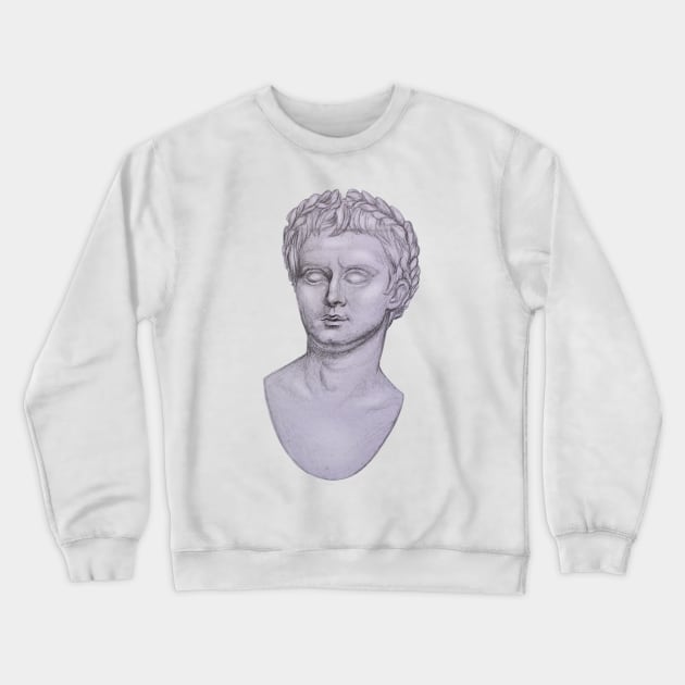 Julius Caesar Greek Roman statue pencil Crewneck Sweatshirt by maoudraw